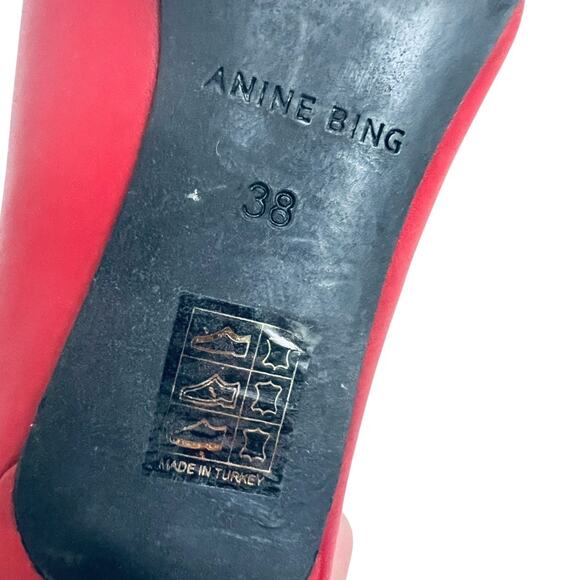 Anine Bing Red Ankle Boots - Picture 10 of 12